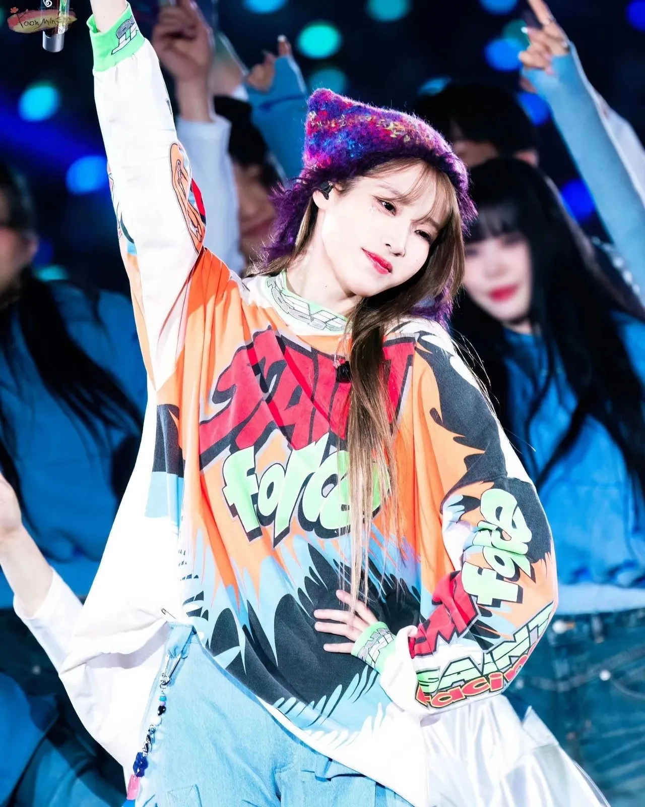 Today IU's upper body blessing SAINT MICHAEL 24SS SAINT FORCE L/S TEE new racing retro long sleeve beige S-XL